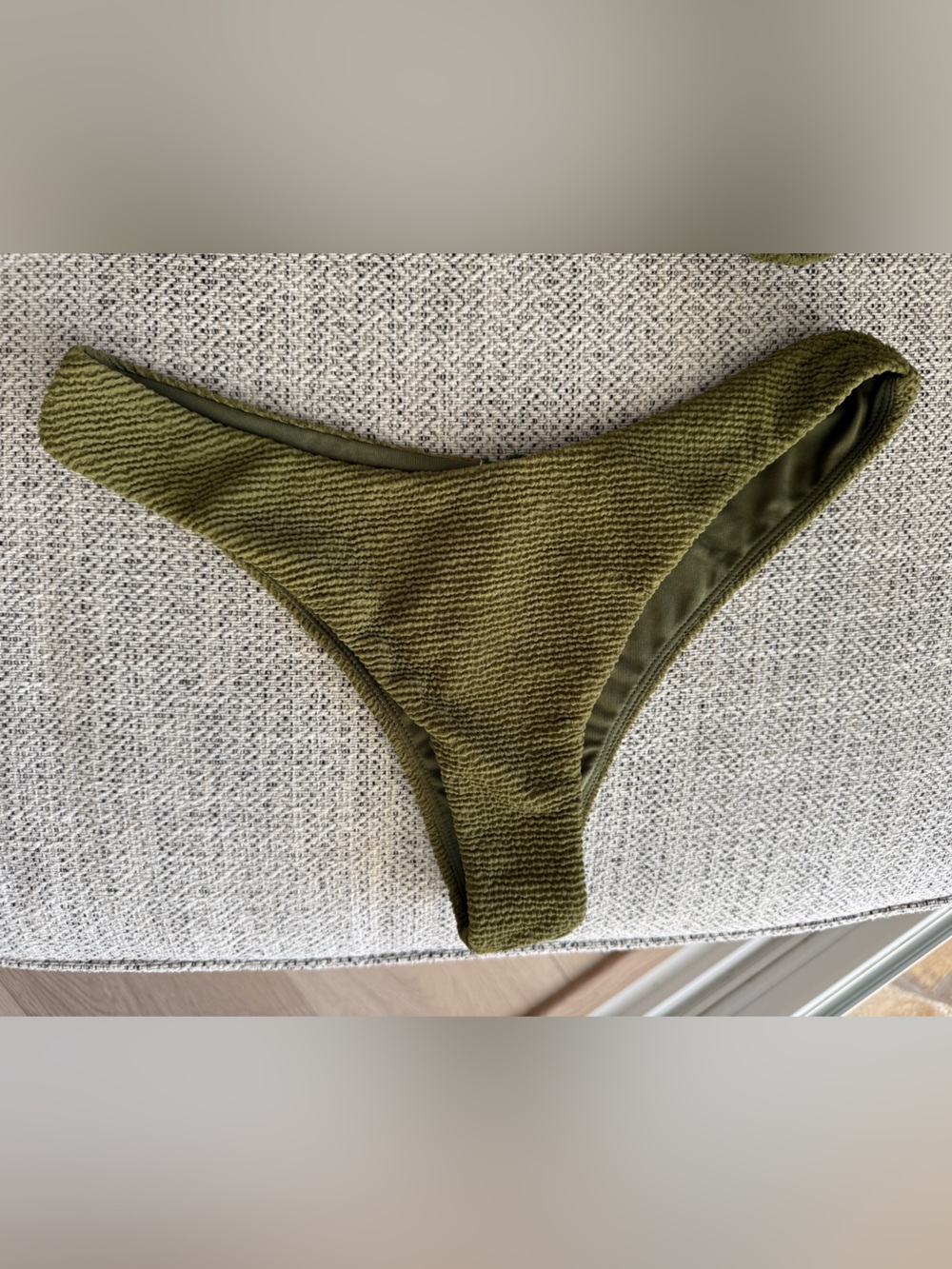 Bikini - Green Ribbed Bikini Set - Picture 6 of 13